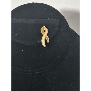 Vintage Avon Better Breast Care Ribbon Lapel Pin / Brooch Enamel Small